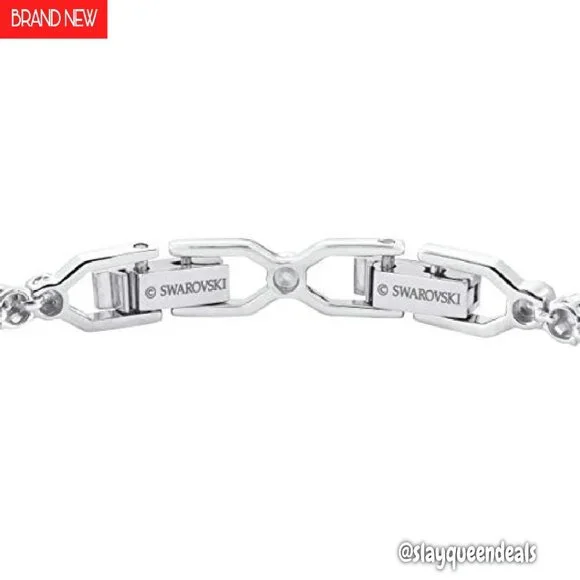 Rhodium Plated Crystal Tennis Bracelet with Extender, 6.89 Inches